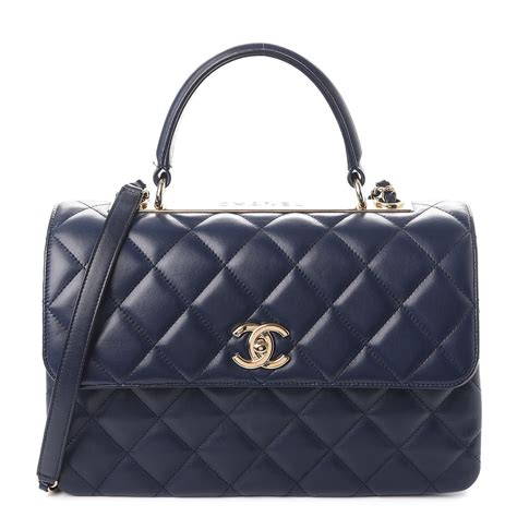 chanel medium navy blue bag|chanel shopping bag navy.